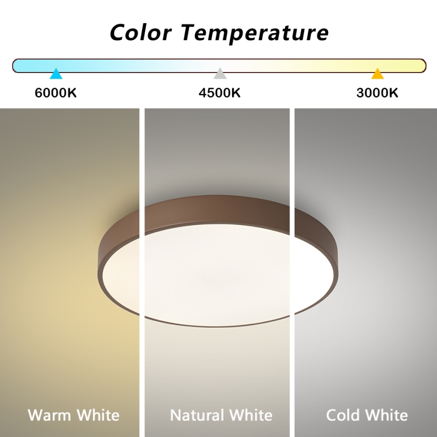 Brilagi - Plafonnier LED POOL 48W/230V 3000/4000/6000K Ø 40 cm marron