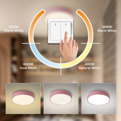 Brilagi - Plafonnier LED POOL LED/48W/230V 3000/4000/6000K Ø 40 cm rose