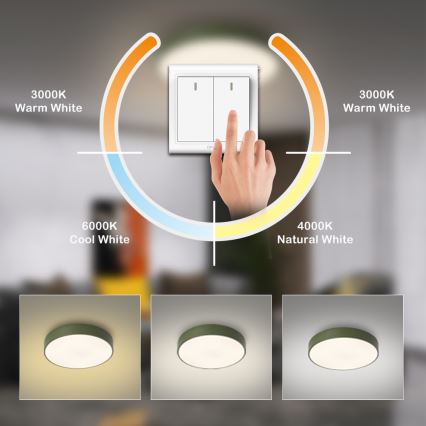 Brilagi - Plafonnier LED POOL LED/48W/230V 3000/4000/6000K Ø 40 cm vert