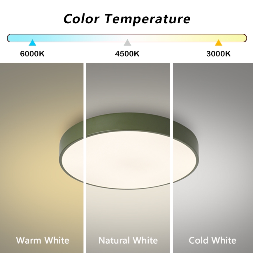 Brilagi - Plafonnier LED POOL LED/48W/230V 3000/4000/6000K Ø 40 cm vert