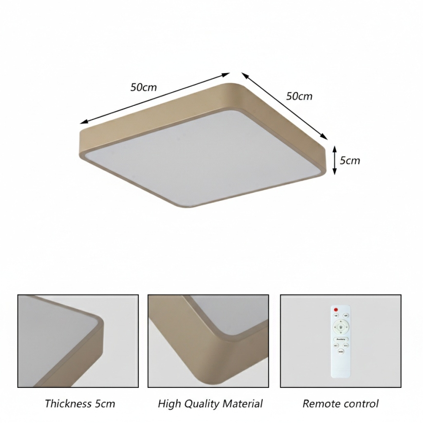 Brilagi - Plafonnier LED POOL LED/48W/230V 3000/4000/6000K 50x50 cm beige