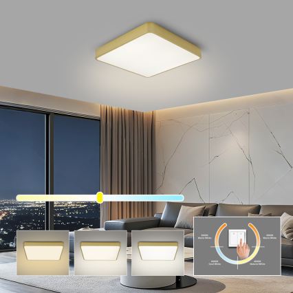 Brilagi - Plafonnier LED POOL LED/48W/230V 3000/4000/6000K 50x50 cm doré