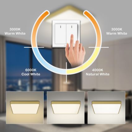 Brilagi - Plafonnier LED POOL LED/48W/230V 3000/4500/6000K 50x50 cm doré