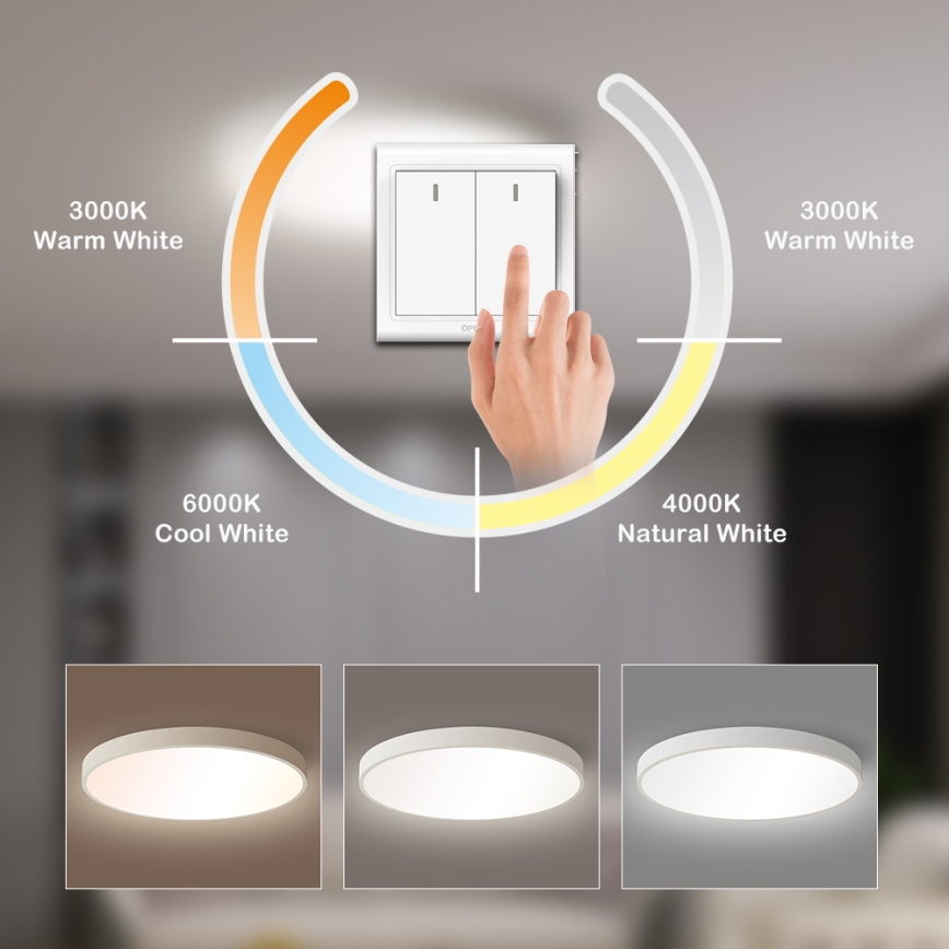 Brilagi - Plafonnier LED POOL LED/60W/230V 3000/4000/6000K 50 cm blanc