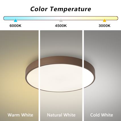 Brilagi - Plafonnier LED POOL LED/60W/230V 3000/4000/6000K Ø 50 cm marron