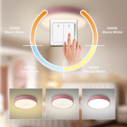 Brilagi - Plafonnier POOL LED 60 W/230 V 3000/4000/6000 K Ø 50 cm rose
