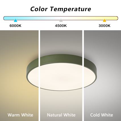 Brilagi - Plafonnier LED POOL LED/60W/230V 3000/4000/6000K Ø 50 cm vert