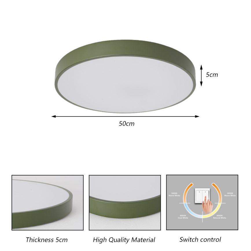 Brilagi - Plafonnier LED POOL LED/60W/230V 3000/4000/6000K Ø 50 cm vert