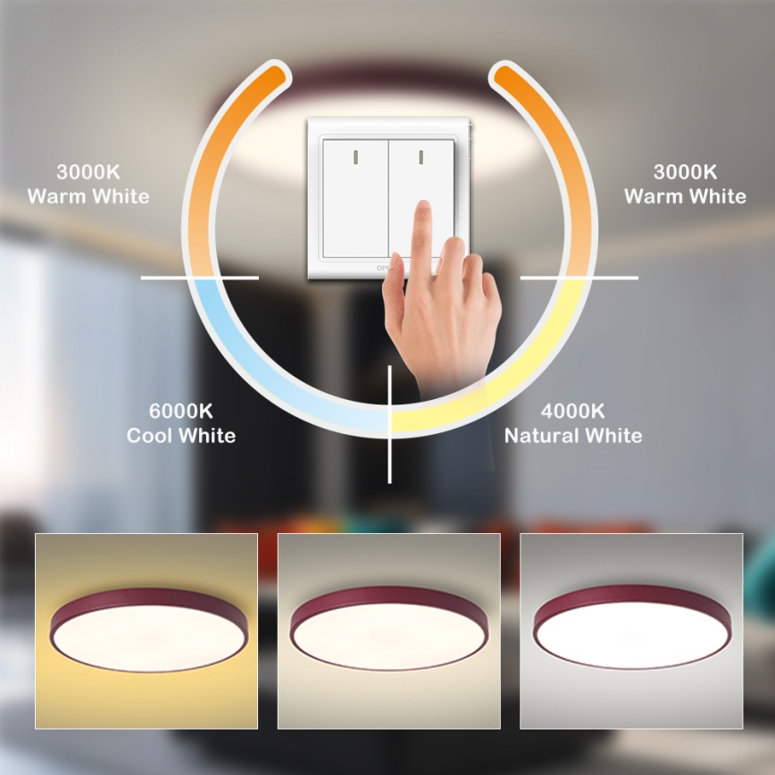 Brilagi - Plafonnier LED POOL LED/60W/230V 3000/4000/6000K Ø 60 cm bordeaux