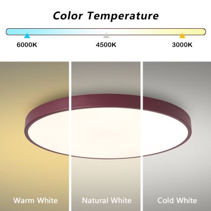 Brilagi - Plafonnier LED POOL LED/60W/230V 3000/4000/6000K Ø 60 cm bordeaux