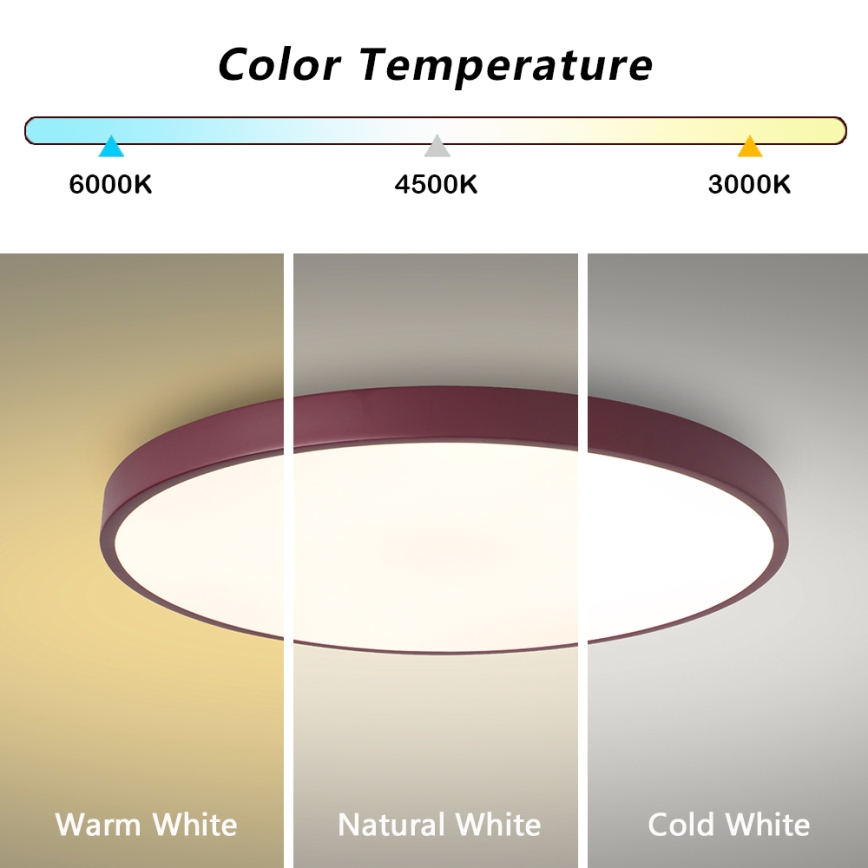 Brilagi - Plafonnier LED POOL LED/60W/230V 3000/4000/6000K Ø 60 cm bordeaux