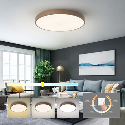 Brilagi - Plafonnier LED POOL, 60 W / 230 V, 3000/4000/6000 K, Ø 60 cm, marron