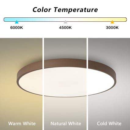 Brilagi - Plafonnier LED POOL, 60 W / 230 V, 3000/4000/6000 K, Ø 60 cm, marron