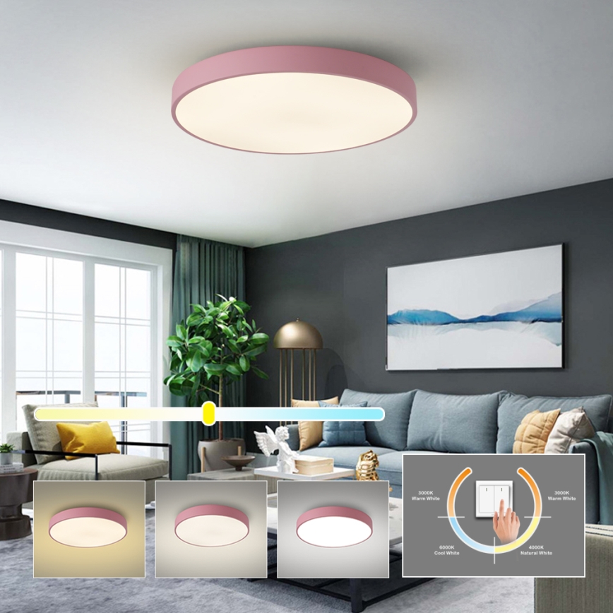 Brilagi - Plafonnier LED POOL LED/60W/230V 3000/4000/6000K Ø 60 cm rose