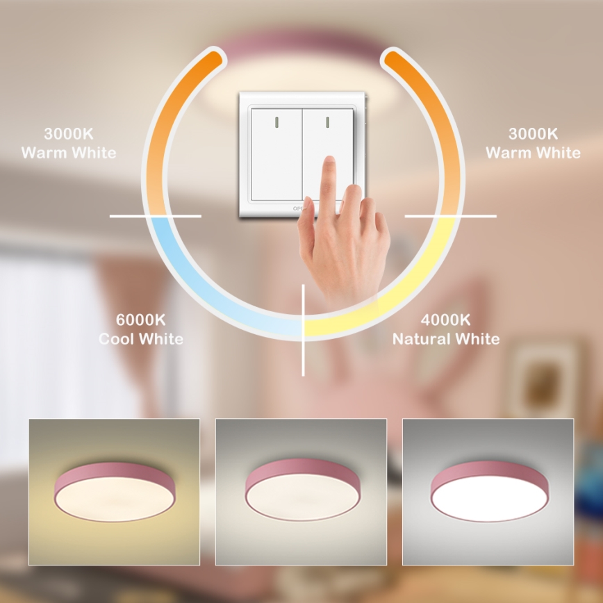 Brilagi - Plafonnier LED POOL LED/60W/230V 3000/4000/6000K Ø 60 cm rose