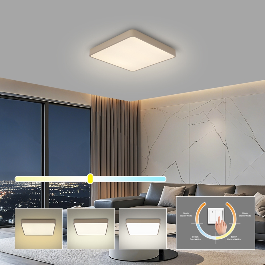 BRILAGI - Plafonnier LED POOL SQUARE 36W/230V 3000/4000/6000K 40x40 cm beige