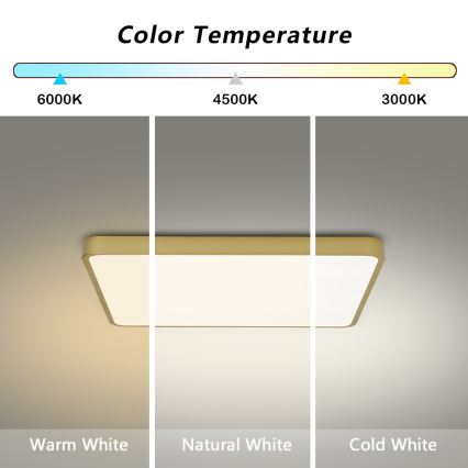 BRILAGI - Plafonnier LED POOL SQUARE LED/36W/230V 3000/4000/6000K 40x40 cm doré