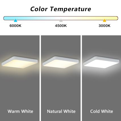 Brilagi - Plafonnier LED POOL SQUARE LED/48W/230V 3000/4500/6000K 50x50 cm blanc