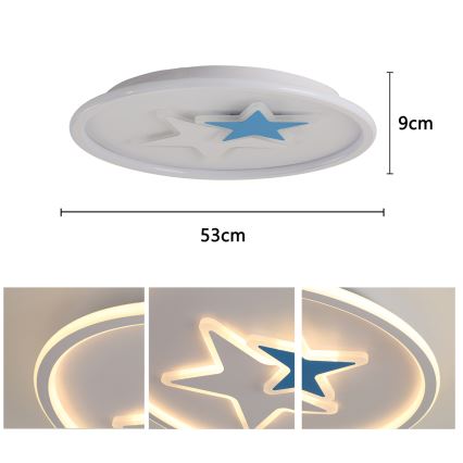 Brilagi - Plafonnier LED pour chambre d'enfant STARS LED/35W/230V Ø 53 cm
