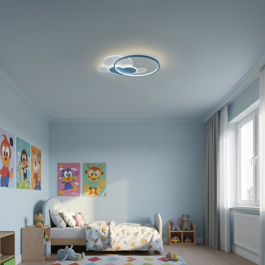 Brilagi - Plafonnier LED pour enfants LOVE LED/48W/230V 3000/4500/6000K bleu