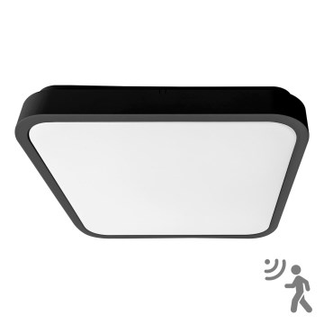 BRILAGI - Plafonnier LED pour salle de bains avec capteur ZENNA LED/36W/230V 41,5x41,5 cm IP44 noir + télécommande