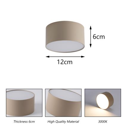 Brilagi - Plafonnier LED pour salle de bains FORIS LED/14W/230V Ø 12 cm beige IP44