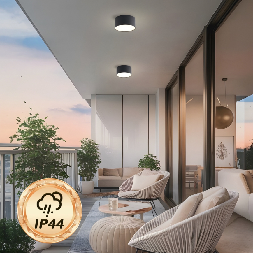 Brilagi - Plafonnier LED de salle de bains FORIS LED/14W/230V Ø 12 cm noir IP44