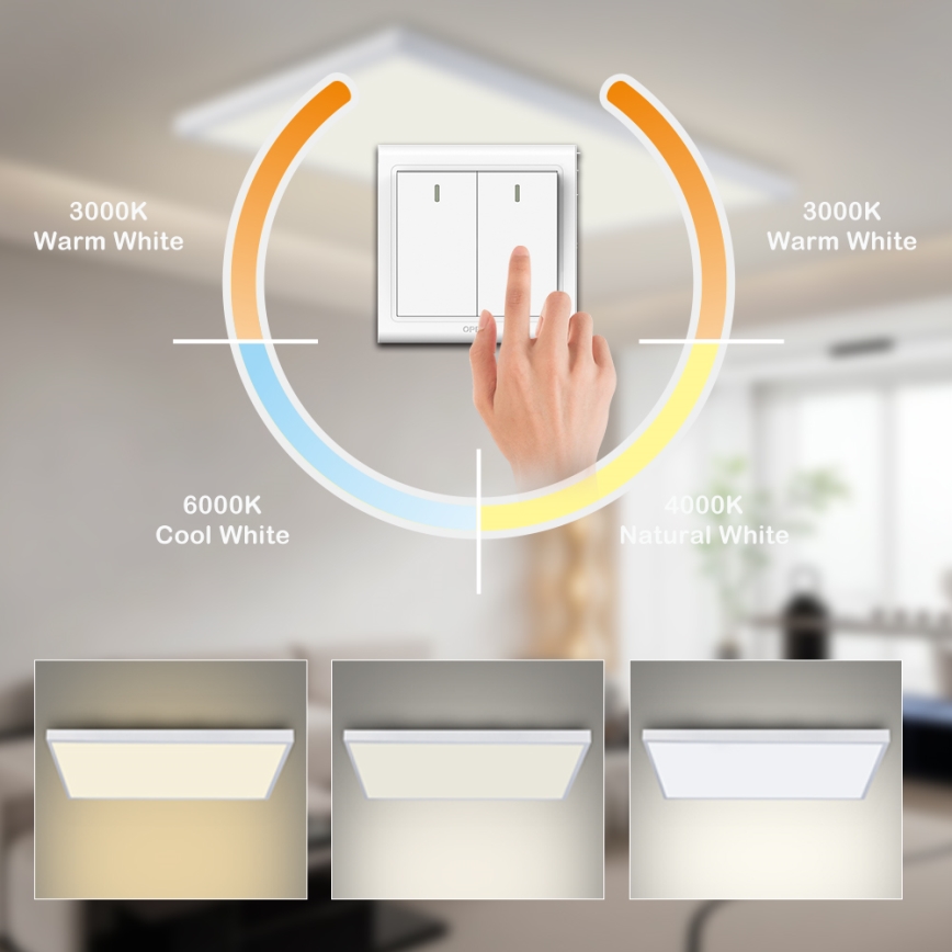 Brilagi - Plafonnier LED pour salle de bains FRAME LED/96W/230V 120x60 cm 3000/4000/6000K IP44 blanc