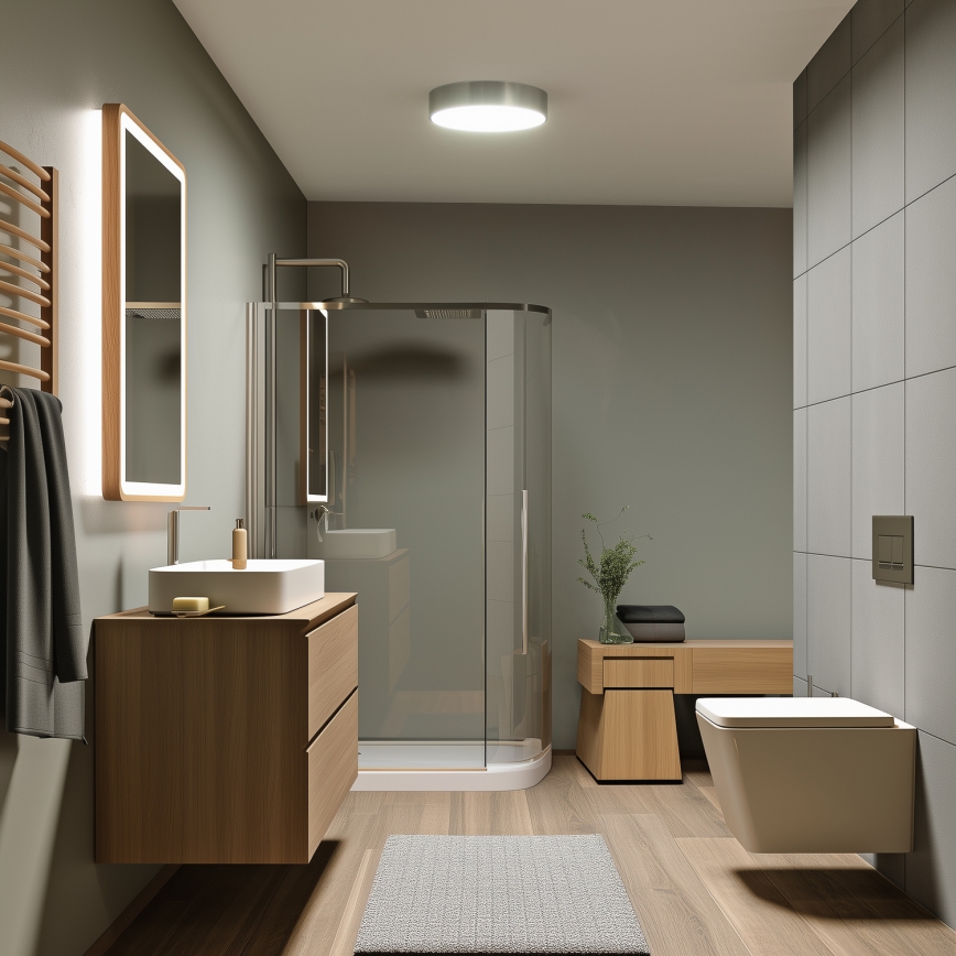 Brilagi - Plafonnier LED pour salle de bains POOL LED/24W/230V 3000/4000/5500K Ø 30 cm IP54 chrome mat