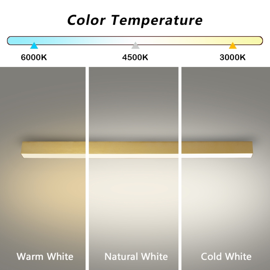 Brilagi - Plafonnier LED pour salle de bains SLEEKLINE LED/40W/230V 3000/4500/6000K doré IP44