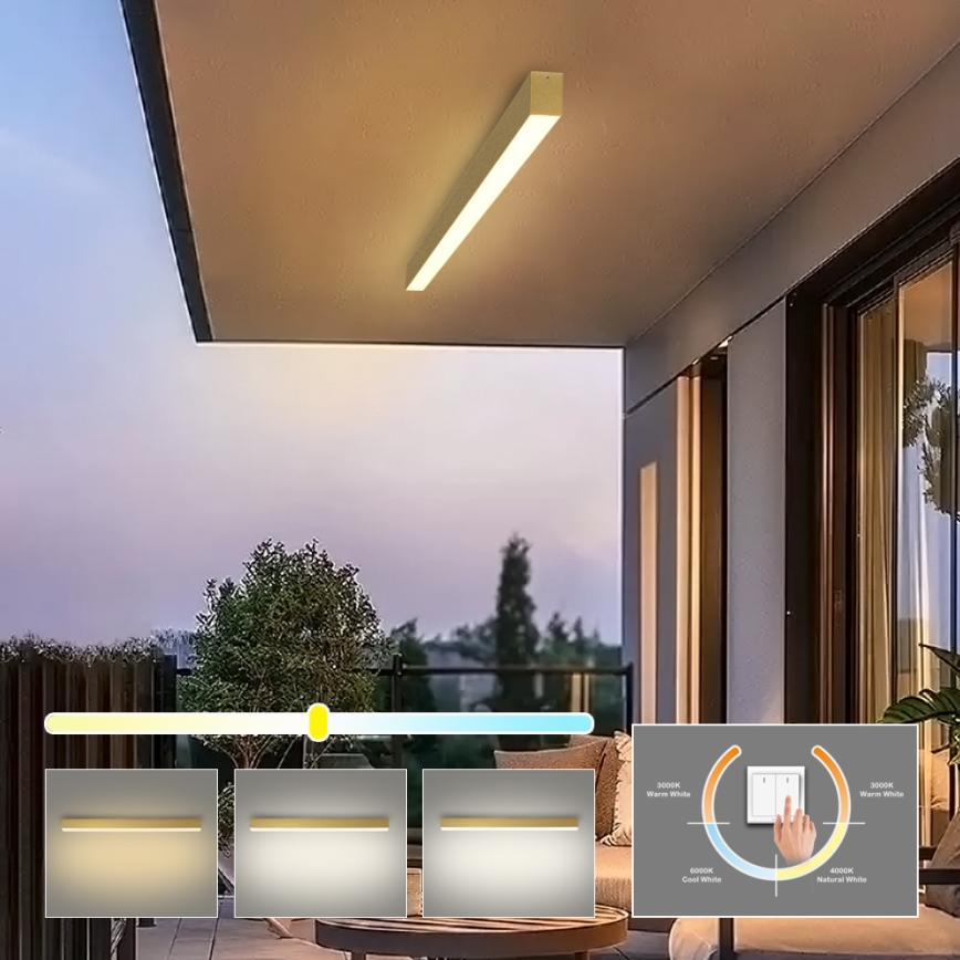 Brilagi - Plafonnier LED pour salle de bains SLEEKLINE LED/40W/230V 3000/4500/6000K doré IP44