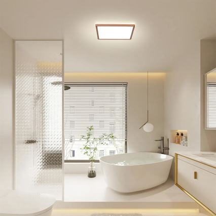 Brilagi - Plafonnier LED pour salle de bains ULTRA SLIM LED/18W/230V 30x30 cm or rose IP54