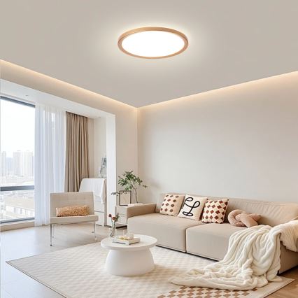 Brilagi - Plafonnier de salle de bains ULTRA SLIM LED/24W/230V Ø 42 cm or rose IP54