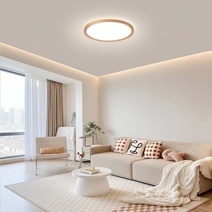 Brilagi - Plafonnier de salle de bains ULTRA SLIM LED/24W/230V Ø 42 cm or rose IP54