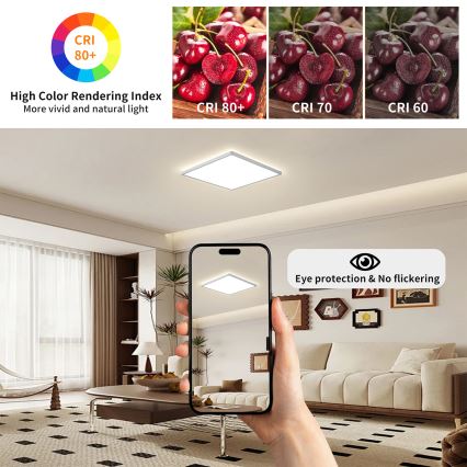 Brilagi - Plafonnier LED pour salle de bains ULTRA SLIM LED/18W/230V 30x30 cm argenté IP54
