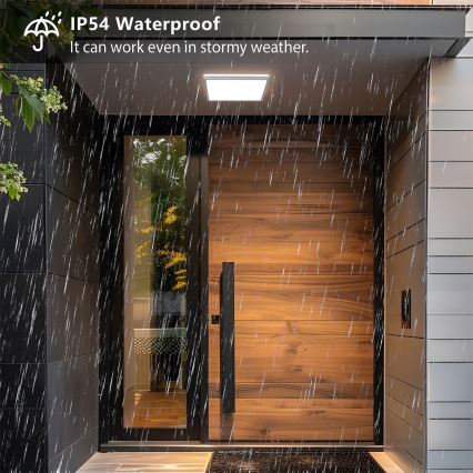 Brilagi - Plafonnier LED pour salle de bains ULTRA SLIM LED/24W/230V 42x42 cm argenté IP54