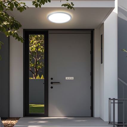 Brilagi - Plafonnier LED ultra-plat pour salle de bains 24W/230V Ø 42 cm argenté IP54