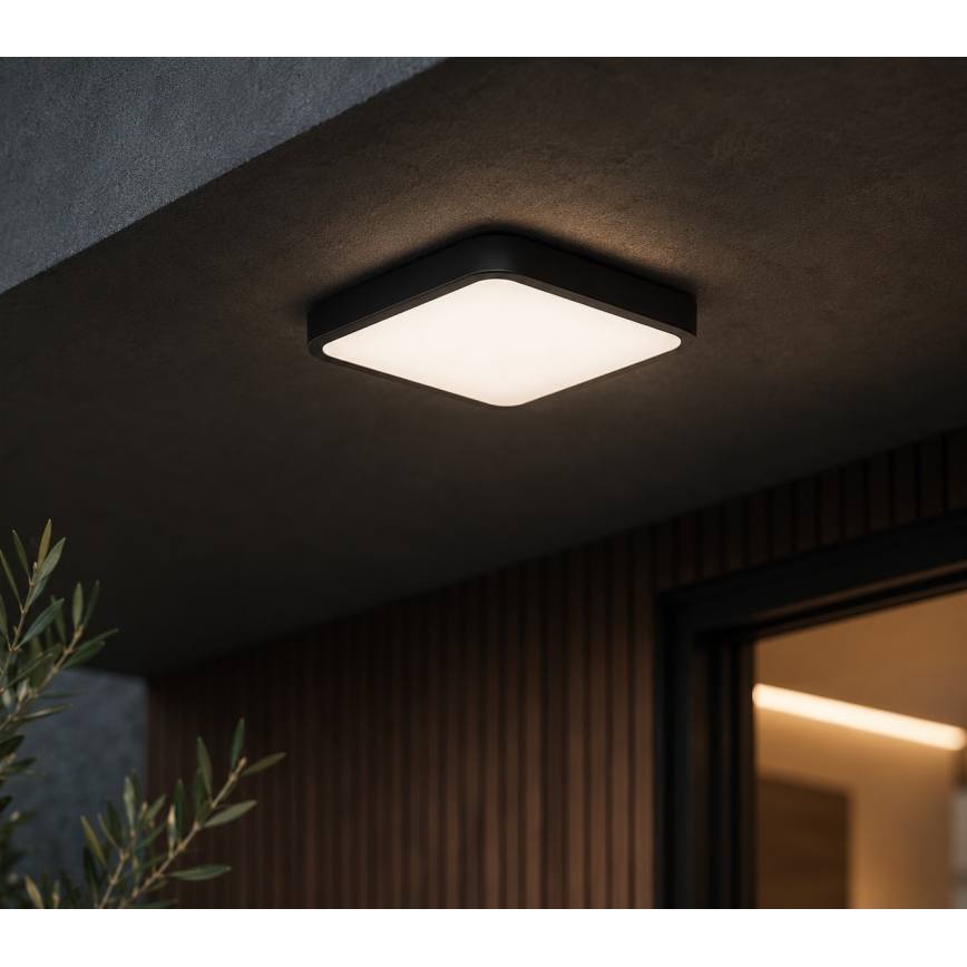 BRILAGI - Plafonnier LED pour salle de bains ZENNA LED/12W/230V 24x24 cm IP44 noir