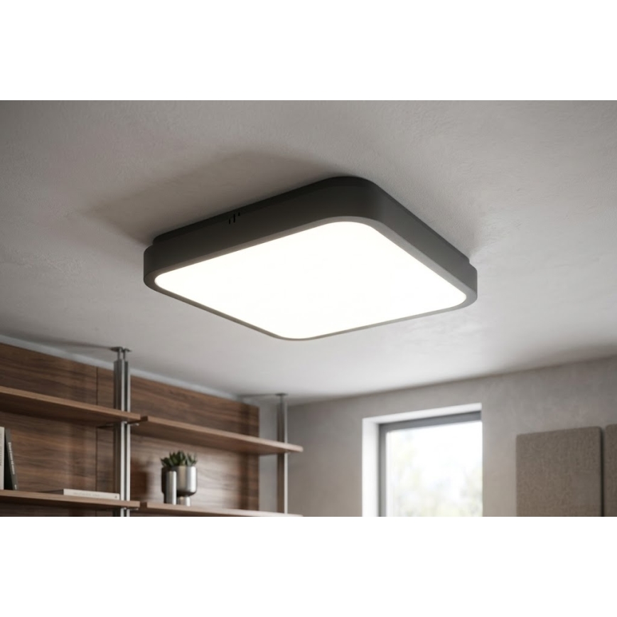 BRILAGI - Plafonnier LED pour salle de bains ZENNA LED/36W/230V 41x41 cm IP44 noir