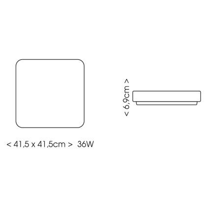 BRILAGI - Plafonnier LED pour salle de bains avec capteur ZENNA LED/36W/230V 41,5x41,5 cm IP44 noir + télécommande