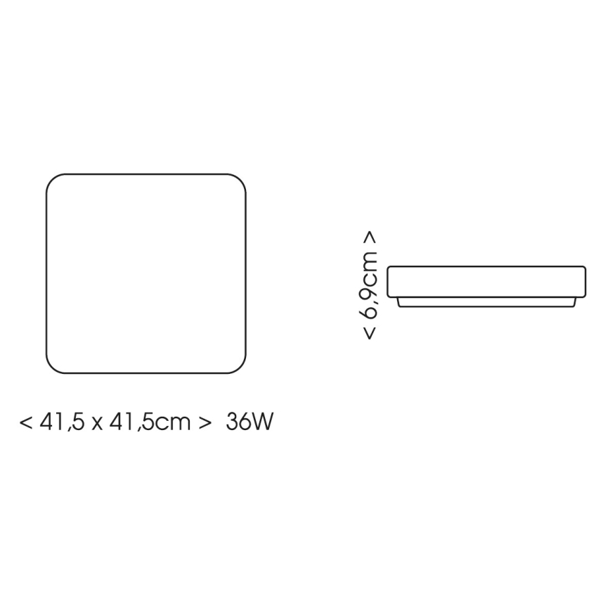 BRILAGI - Plafonnier LED pour salle de bains avec capteur ZENNA LED/36W/230V 41,5x41,5 cm IP44 noir + télécommande