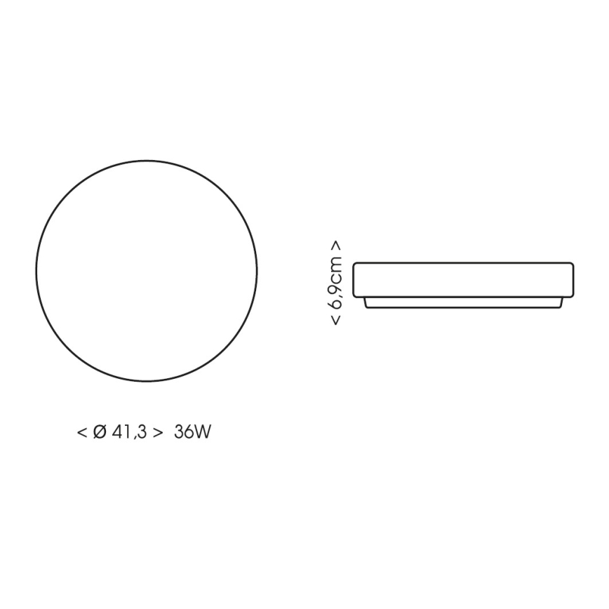 BRILAGI - Plafonnier LED de salle de bains avec capteur ZENNA LED/36W/230V Ø 41,3 cm IP44 noir + télécommande