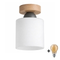 BRILAGI - plafonnier LED RETRO GLASS 1xE27/60W/230V Ø 10 cm chêne/blanc