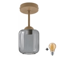 BRILAGI - Plafonnier LED RETRO GLASS 1xE27/60W/230V Ø 14 cm beige/gris fumé