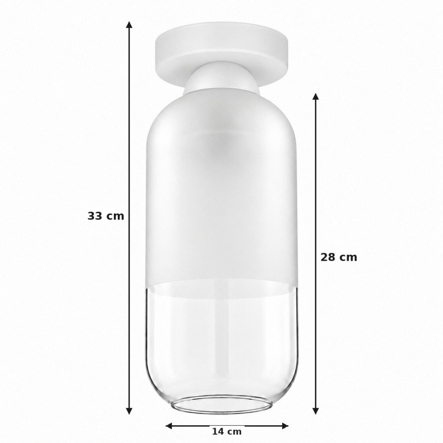 BRILAGI - Plafonnier LED RETRO GLASS 1xE27/60W/230V Ø 14 cm blanc
