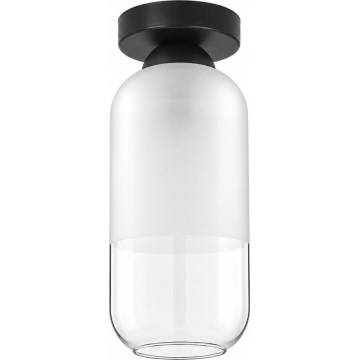 BRILAGI - Plafonnier LED RETRO GLASS 1xE27/60W/230V Ø 14 cm noir/blanc