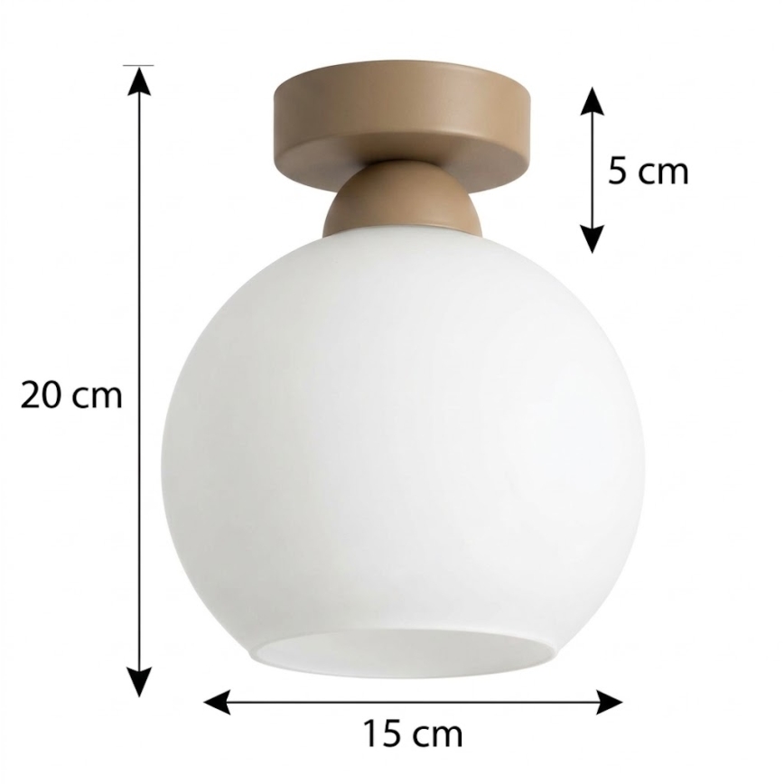 BRILAGI - Plafonnier LED RETRO GLASS 1xE27/60W/230V Ø 15 cm beige/blanc