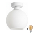 BRILAGI - Plafonnier LED RETRO GLASS 1xE27/60W/230V Ø 15 cm blanc