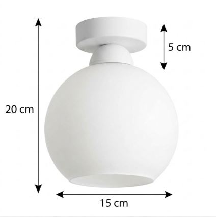 BRILAGI - Plafonnier LED RETRO GLASS 1xE27/60W/230V Ø 15 cm blanc