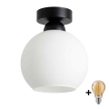 BRILAGI - Plafonnier LED RETRO GLASS 1xE27/60W/230V Ø 15 cm noir/blanc